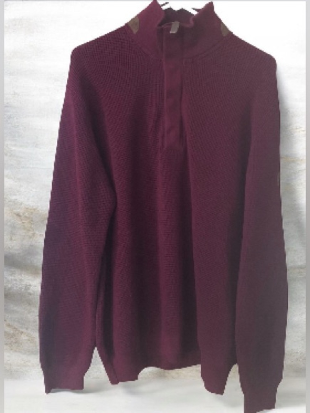 English Laundry Men's Maroon Half-Zip Knit Pullover